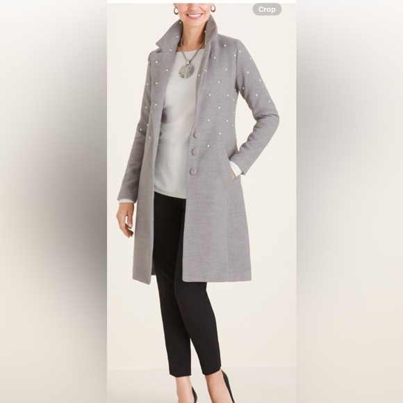 Chico’s NWOT Faux-Pearl EmbellishedJacket